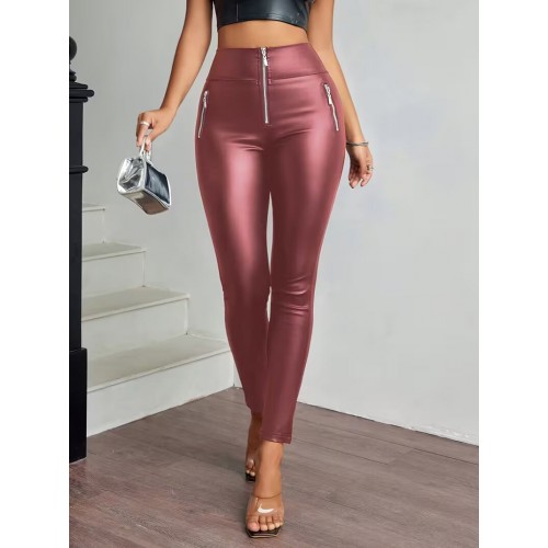 Yüksek Bel Dar Kırmızı Tayt Pantolın