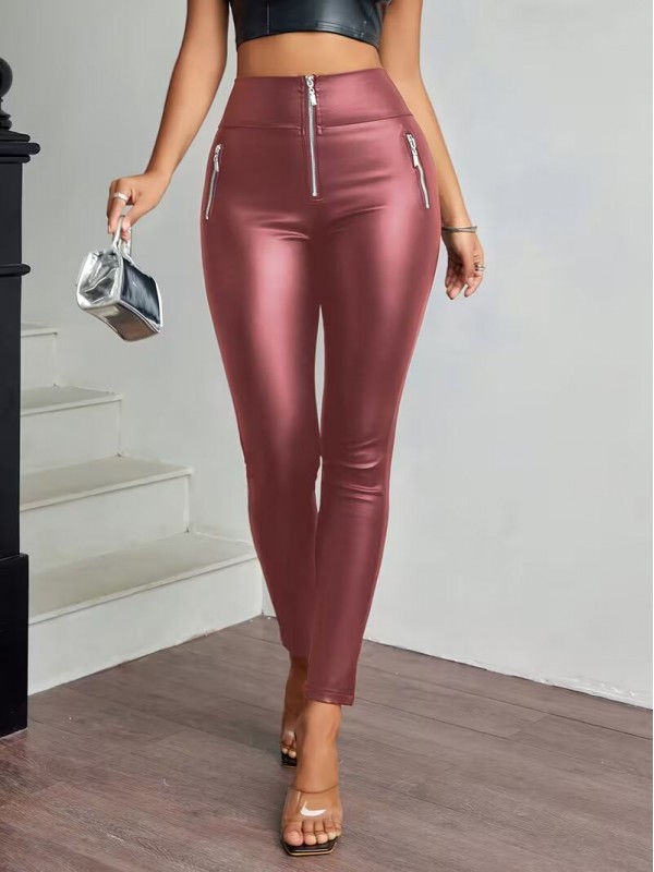 Yüksek Bel Dar Kırmızı Tayt Pantolın&hellip;