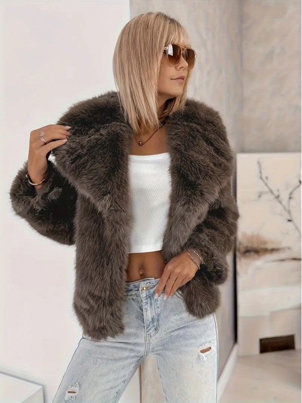 Kısa Kışlık Ceket - Yapay Kürk Detay&hellip;